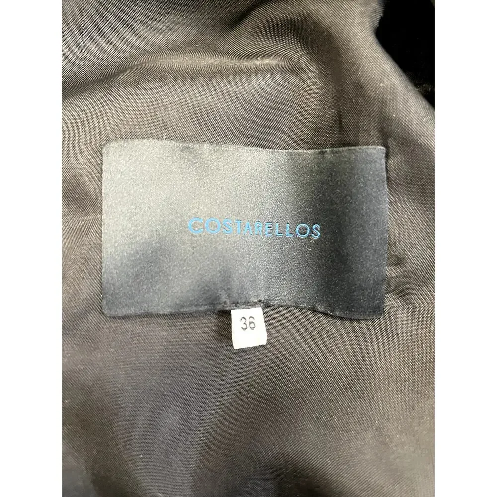 COSTARELLOS Black/Green Floral Embellished Midi Dress Gown EU 36 US 6 - Picture 3 of 4